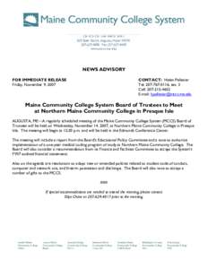 Presque Isle / Maine / Northern Maine Community College / Eastern United States / Academia / Presque Isle /  Maine / Maine Community College System / New England Association of Schools and Colleges