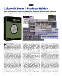 review  Cakewalk Sonar 4 Producer Edition