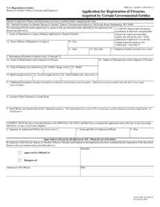 OMB No[removed][removed]U.S. Department of Justice Bureau of Alcohol, Tobacco, Firearms and Explosives  Application for Registration of Firearms