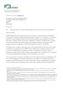 Submitted by email to  Secretariat of the Financial Stability Board c/o Bank for International Settlements CH-4002 Basel Switzerland