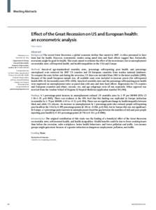 Effect of the Great Recession on US and European health: an econometric analysis