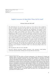 OECD Journal: Financial Market Trends Volume 2012 Issue 1 Pre-print version © OECD[removed]Implicit Guarantees for Bank Debt: Where Do We Stand?