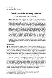 Growth and Change Vol. 28 (Spring I997), pp[removed]Density and the Journey to Work DAVID M. LEVTNSON AND AJAY KUMAR