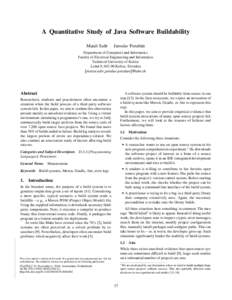 A Quantitative Study of Java Software Buildability Matúš Sulír Jaroslav Porubän  Department of Computers and Informatics