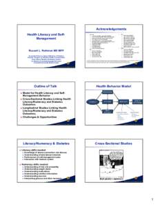 Endocrinology / Health literacy / Glycated hemoglobin / Diabetes management / Diabetes mellitus / National Institute of Diabetes and Digestive and Kidney Diseases / Diabetes / Endocrine system / Medicine