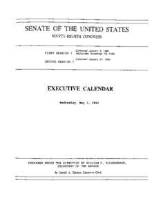 SENATE OF THE UNITED STATES NINETY-EIGHTH CONGRESS FIRST SESSION { SECOND SESSION {