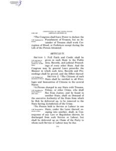Crimes / Deception / National security / Privileges and Immunities Clause / High treason in the United Kingdom / Article One of the United States Constitution / United States Constitution / Article One of the Constitution of Georgia / Constitution of the Federated States of Micronesia / Law / Government / Treason