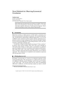 Novel Methods for Observing Economical Circulations Toshihiro Iwata Faculty of Informatics, Kansai University,