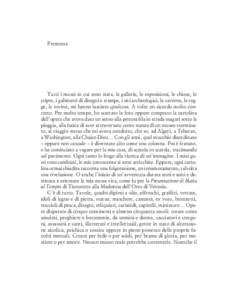 Premessa  Tutti i musei in cui sono stata, le gallerie, le esposizioni, le chiese, le cripte, i gabinetti di disegni e stampe, i siti archeologici, le caverne, le regge, le rovine, mi hanno lasciato qualcosa. A volte un 