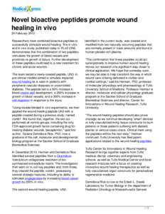 Novel bioactive peptides promote wound healing in vivo