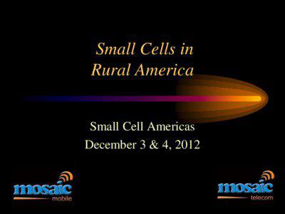 Small Cells in Rural America Small Cell Americas