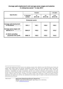 Average paid employment and average gross wage and salary