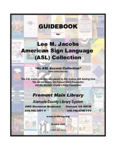 GUIDEBOOK for Leo M. Jacobs American Sign Language (ASL) Collection