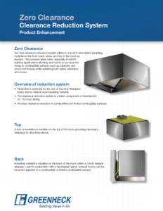 Zero Clearance  Clearance Reduction System Product Enhancement  Zero Clearance