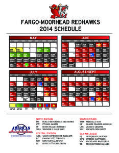 TM  Fargo-Moorhead RedHawks 2014 Schedule MAY