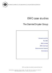 European Foundation for the Improvement of Living and Working Conditions  EWC case studies The DaimlerChrysler Group  Company profile