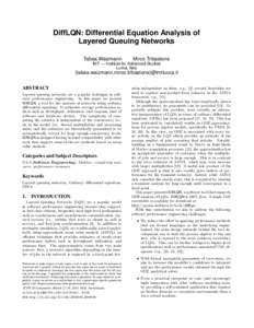 DiffLQN: Differential Equation Analysis of Layered Queuing Networks Tabea Waizmann Mirco Tribastone