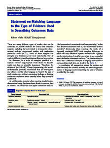 Statement on Matching Language to the Type of Evidence Used in Describing Outcomes Data