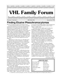 Adrenal gland disorders / Pain / Pheochromocytoma / Rare diseases / Von Hippel–Lindau tumor suppressor / Vertebral column / Adrenal tumor / Hemangioblastoma / Von Hippel–Lindau disease / Medicine / Health / Oncology