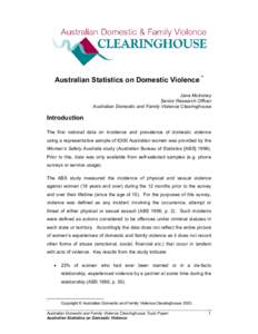 Microsoft Word - Australian Statistics on Domestic Violence.rtf