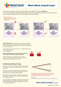 What’s Bleed, Creep & Crops? If you want your images or colour to go to the edges of your stationery we need a ‘bleed’ area. To set up your stationery properly the background has to extend out beyond the area that 