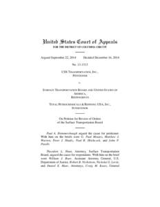 United States Court of Appeals FOR THE DISTRICT OF COLUMBIA CIRCUIT Argued September 22, 2014  Decided December 16, 2014