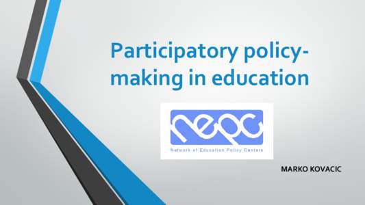 Participatory policy-making in education