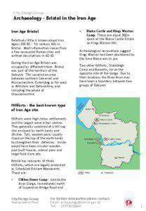 City Design Group  Archaeology – Bristol in the Iron Age