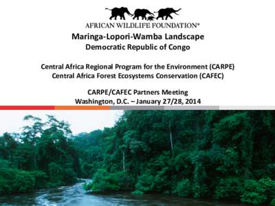 Maringa-Lopori-Wamba Landscape Democratic Republic of Congo Central Africa Regional Program for the Environment (CARPE) Central Africa Forest Ecosystems Conservation (CAFEC) CARPE/CAFEC Partners Meeting