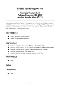 Microsoft Word - VigorAP710 V1.1.4 release note.doc