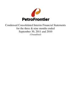 Microsoft Word - Interim Financial Statements Q3 2011-FINAL