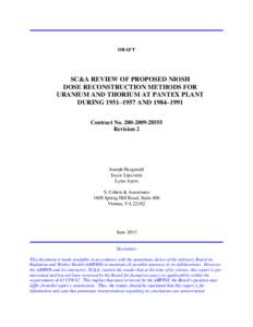 SC&A Review of Proposed NIOSH Dose Reconstructon Methods for Uranium and Thorium at Pantex Plant during[removed]and[removed]