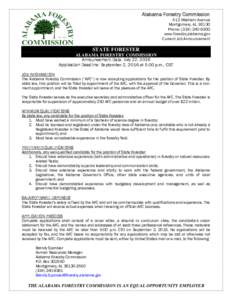 Alabama Forestry Commission 513 Madison Avenue Montgomery, ALPhone: (www.forestry.alabama.gov Current Job Announcement