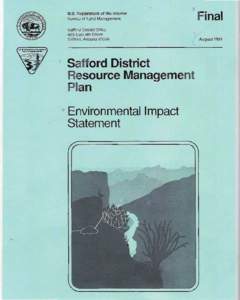 Final Safford District Resource Management Plan  and