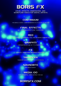 VFX Plug-In Filters  CONTINUUM COMPLETE The World’s Most Comprehensive VFX Plug-in Collection Boris Continuum Complete gives editors and compositors the most comprehensive VFX plug-in suite ever created. A whopping 20