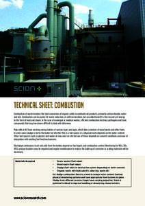 Technical Sheet: COMBUSTION Combustion of waste involves the total conversion of organic solids to oxidised end products, primarily carbon dioxide, water and ash. Combustion can be purely for waste reduction, as with inc