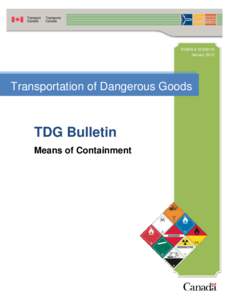 RDIMS # [removed]January 2015 Transportation of Dangerous Goods  TDG Bulletin