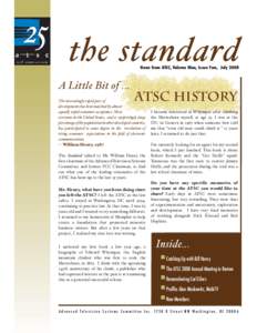 the standard News from ATSC, Volume Nine, Issue Two, July 2008 A Little Bit of ...  ATSC HISTORY