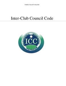 DIABLO VALLEY COLLEGE  Inter-Club Council Code Inter-Club Council (ICC) Code