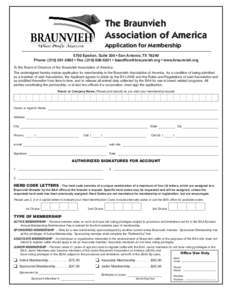 The Braunvieh Association of America Application for Membership 5750 Epsilon, Suite 200 • San Antonio, TX[removed]Phone: ([removed] • Fax: ([removed] • [removed] • www.braunvieh.org To the Boa