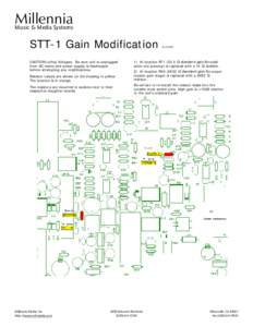 Millennia Music & Media Systems STT-1 Gain Modification CAUTION Lethal Voltages. Be sure unit is unplugged from AC mains and power supply is discharged