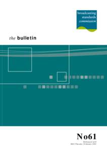 the bulletin  No61 Embargoed until 0001 Thursday 30 January 2003