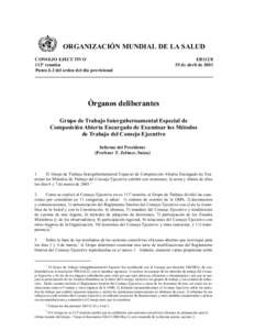 ORGANIZACIÓN MUNDIAL DE LA SALUD CONSEJO EJECUTIVO 112ª reunión Punto 6.2 del orden del día provisional  EB112/8