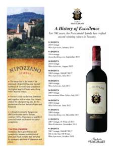 Microsoft PowerPoint - Nipozzano History of Excellence Updated Sell Sheet 2014