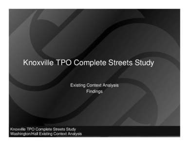 Knoxville TPO Complete Streets Study