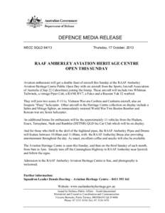    DEFENCE MEDIA RELEASE MECC SQLDThursday, 17 October, 2013