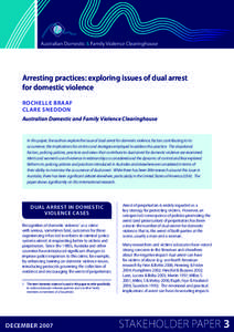   Arresting practices: exploring issues of dual arrest for domestic violence rochelle Braaf clare sneddon