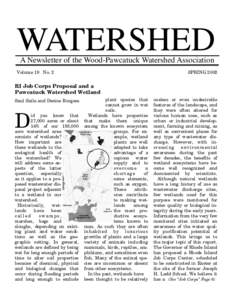 WATERSHED A Newsletter of the Wood-Pawcatuck Watershed Association Volume 19 No. 2  SPRING 2002