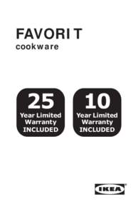 FAVORIT cookware 25  Year Limited