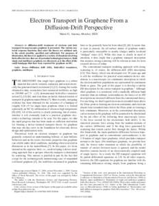 IEEE TRANSACTIONS ON ELECTRON DEVICES, VOL. 57, NO. 3, MARCH[removed]Electron Transport in Graphene From a Diffusion-Drift Perspective